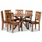 Baxton Studio Liese Modern and Contemporary Transitional Walnut Brown Finished Wood 7-Piece Dining Set 178-11383-10893-Zoro - alternate 1